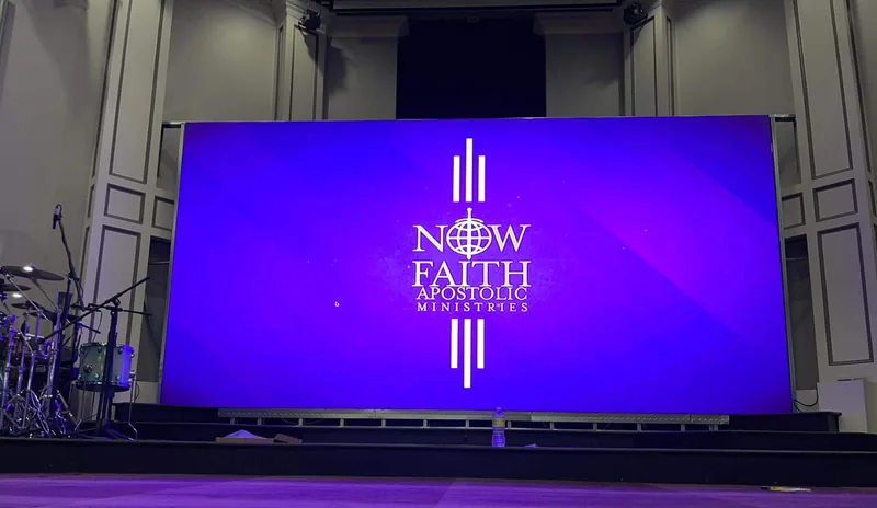 Mirackle LED video wall installed on a church stage