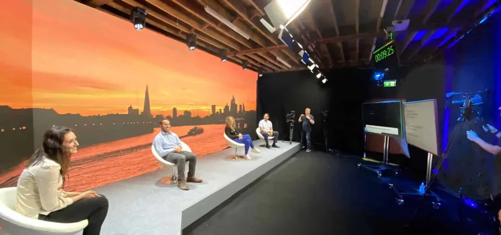 LED wall used as a backdrop on a virtual production stage